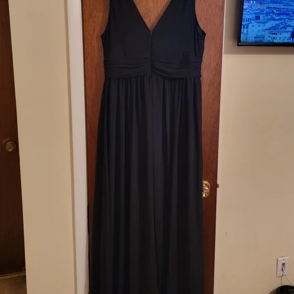 Black Goddess Bridesmaid Bride Formal 16W Maxi Dress Hallowedding Costume MOB - Picture 4 of 7